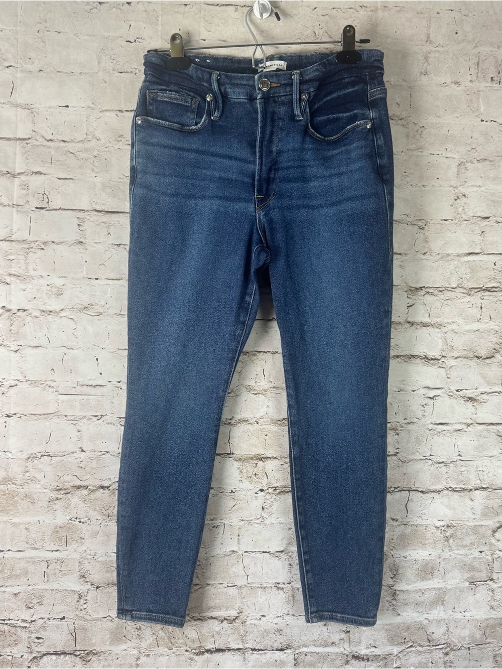Good American Women's 10/ 30 Good Petite Skinny Jeans Crop GPSK941TFT Mid Rise
